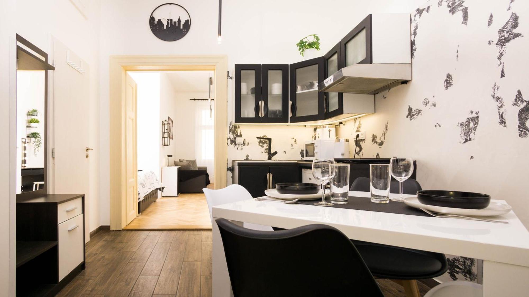 Black & White Apartment Prague By Wenceslas Square And Muzeum ห้อง รูปภาพ